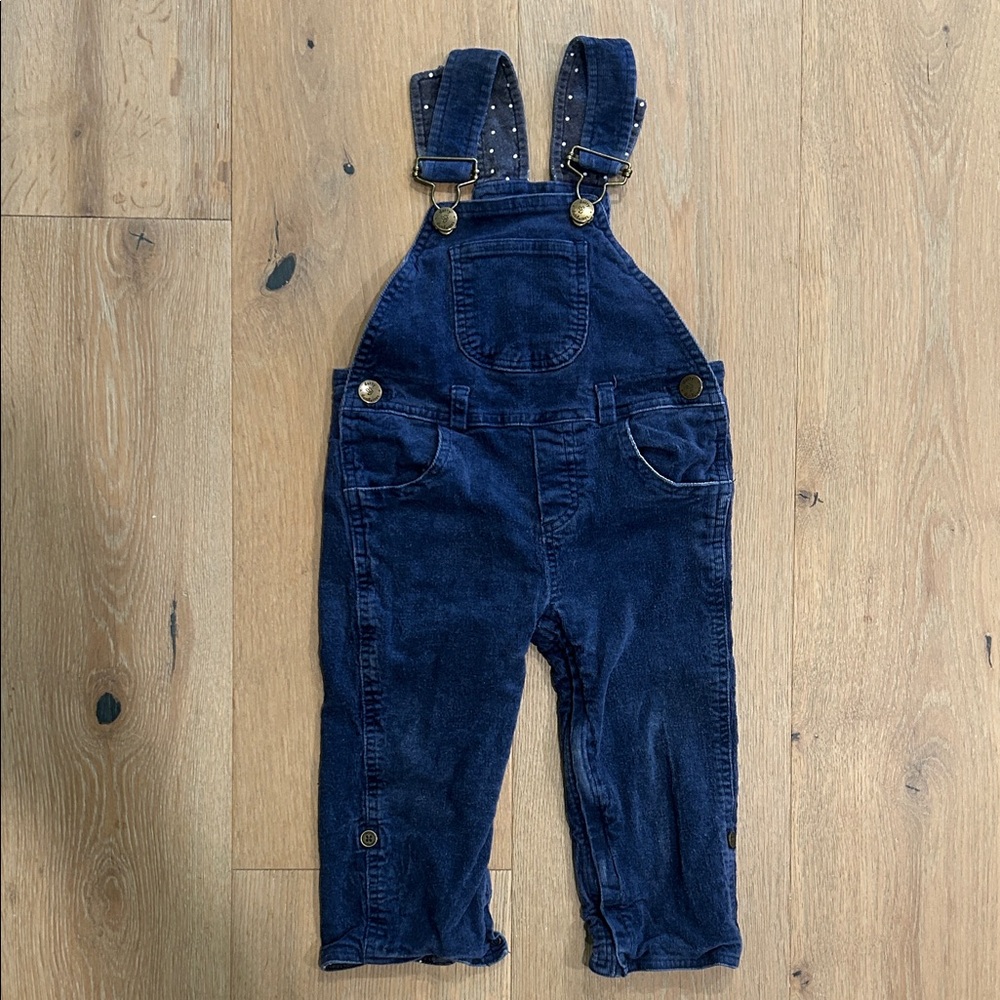 Dotty Dungarees Navy Blue Kids Corduroy Overalls